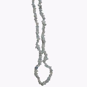 Boho Light Blue White Aquamarine Chip Nugget Beaded Necklace Beach Core Jewelry